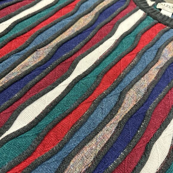 Vintage Alfani Coogi Style 3D Knit Sweater Long Sleeve Pullover Size Medium 90s - Picture 2 of 6